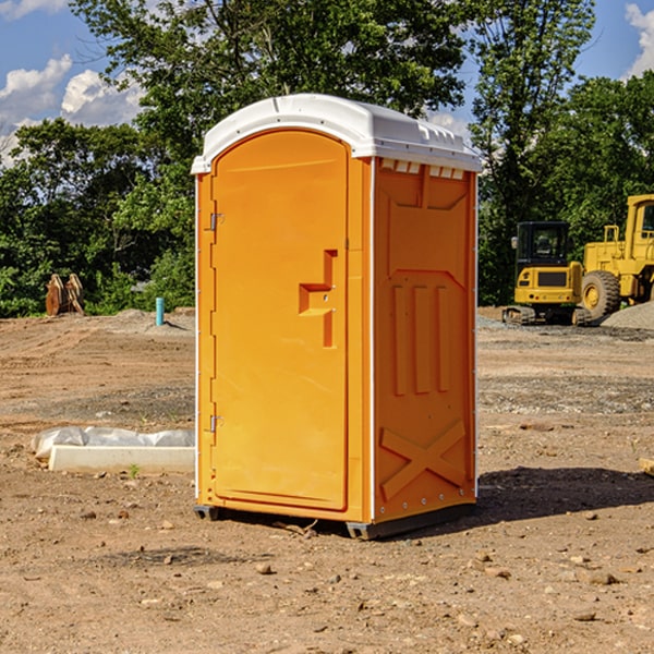 how often are the portable restrooms cleaned and serviced during a rental period in Franklin Center